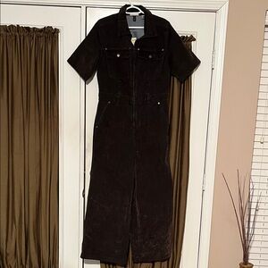 Vintage Olive Green Short-Sleeve Jumpsuit (NWT)
